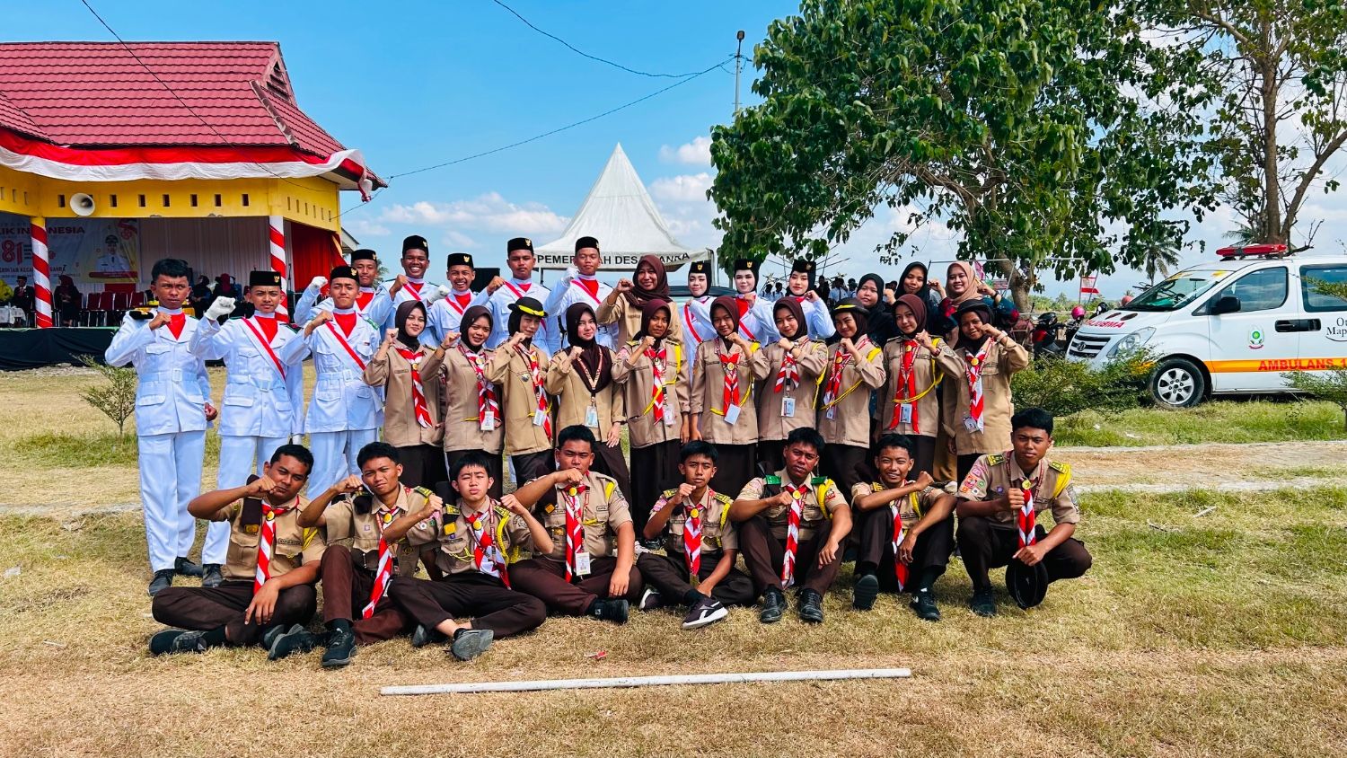 Siswa MA Pergis Ganra Ikuti Perkemahan HUT Kemerdekaan RI di Kecamatan Ganra